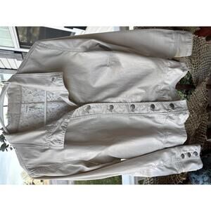 Maurices Women's Light Beige Button-Up Blazer/Jacket with Lace Lining, Size L